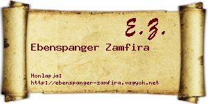 Ebenspanger Zamfira névjegykártya